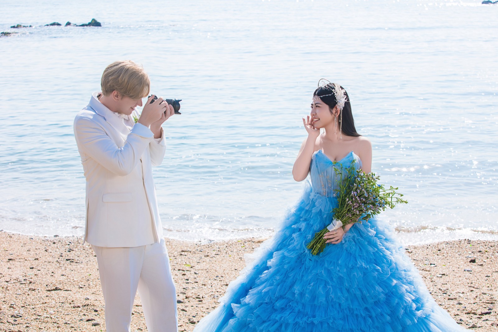 Dramatic sunset portrait