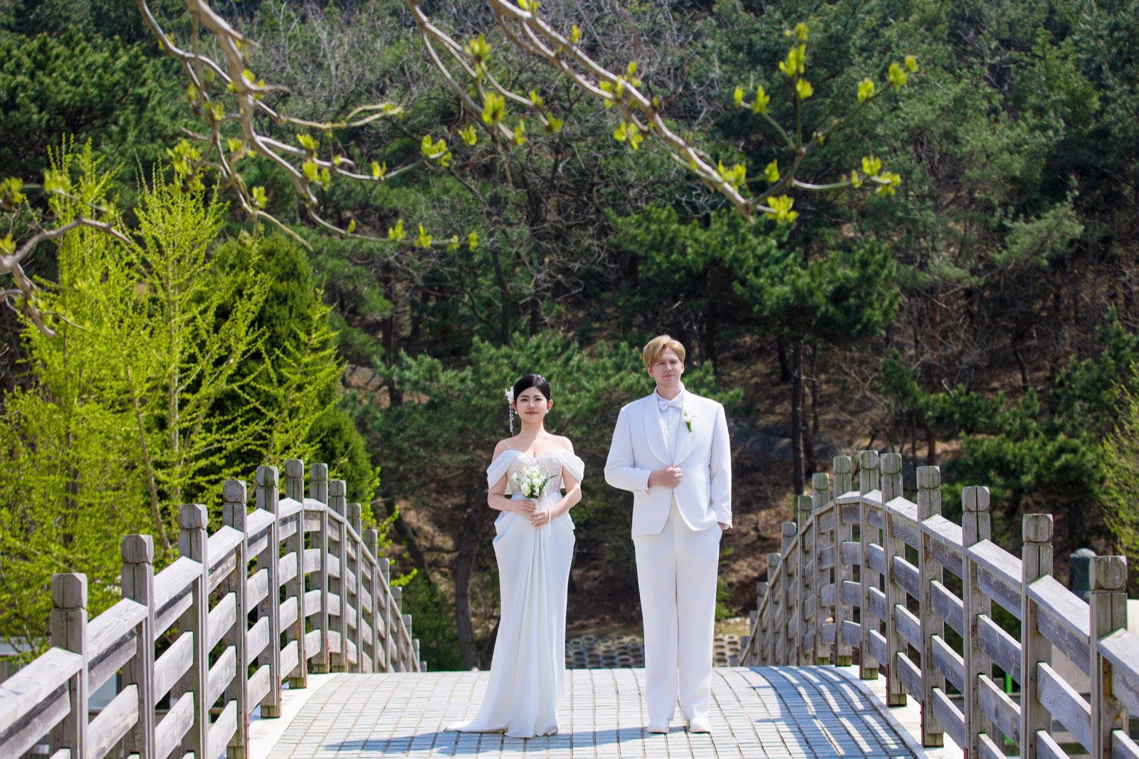 Standing on the garden bridge